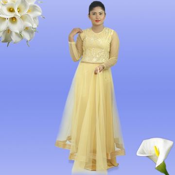 Full Gold Lace and net mixed Lehanga