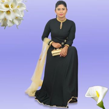 Picture of Georgette Maxi dress Worked with gold