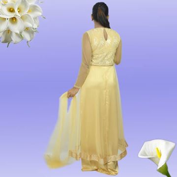 Full Gold Lace and net mixed Lehanga