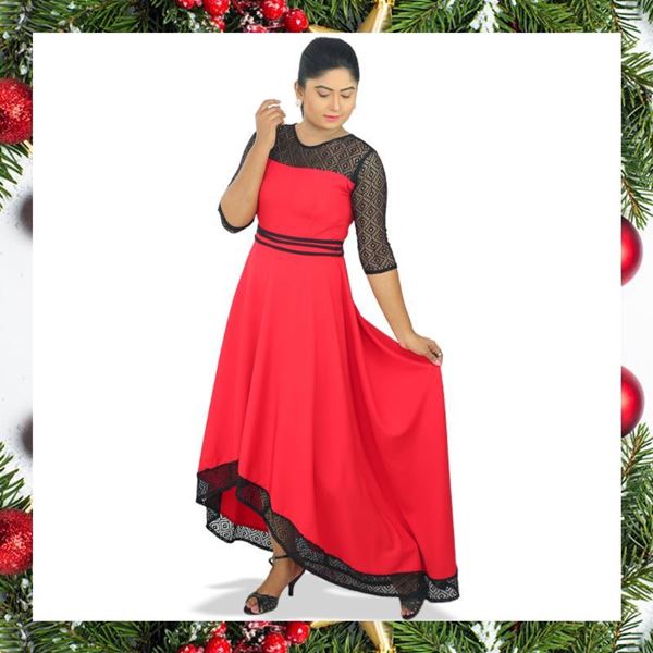 Picture of Black & Red mixed cocktail dress