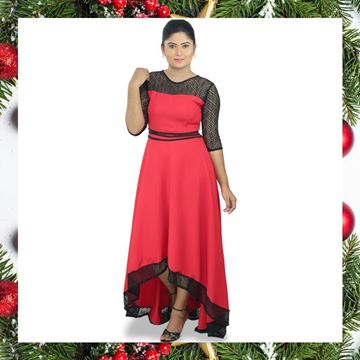 Picture of Black & Red mixed cocktail dress