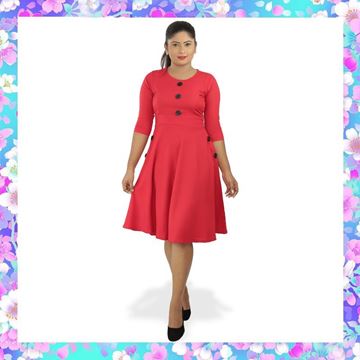 Picture of Button Embelleshed A-line Dress