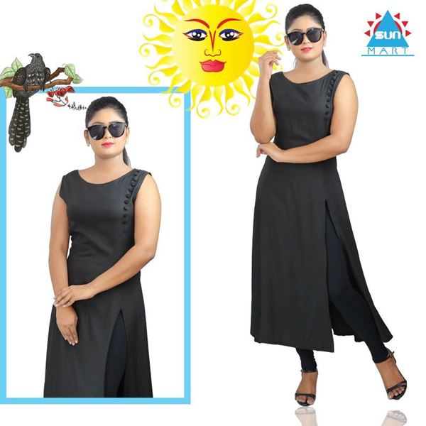 Picture of Sleeveless long kurtha top