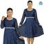 Picture of Navy Blue Pearl Belted Party Dress