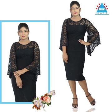 Picture of Bell Sleeve Lace Mixed Tight Dress