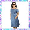 Picture of Off Shoulder Cute Denim Frock