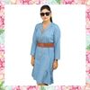 Picture of Chambray fishtail dress with brown belt