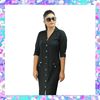 Picture of Black color short  frock with metal button