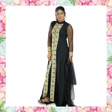 Picture of Gold Bordered Long Sleeve Lehenga Kit