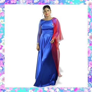 Picture of Boat Necked Crepe Silk Lehenga Kit with Shole