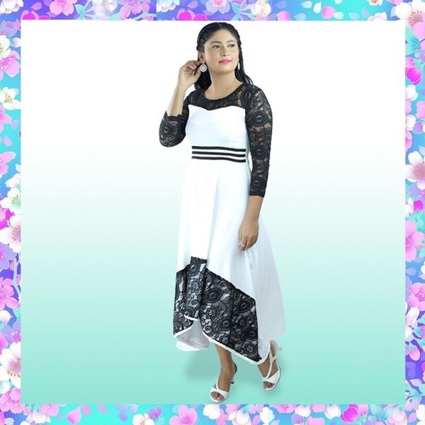 Picture of Long Cocktail Dress with Lace