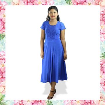 Picture of Short sleeve short frock with lace