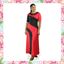 Picture of Black & Red Mixed A-line Maxi Dress with Collar
