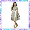 Picture of Printed Linen Short Sleeves Short Frock with Belt