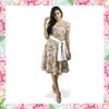 Picture of Printed Linen Short Sleeves Short Frock with Belt
