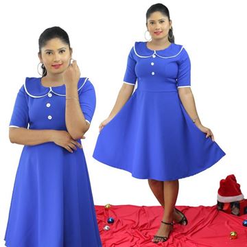 Picture of Button Embelleshed Flared Dress