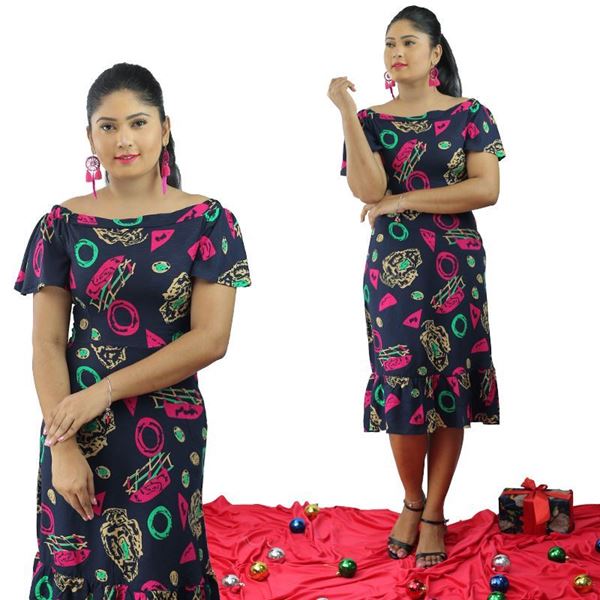 Picture of Boat necked short frock with fishtail