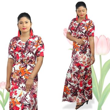 Picture of A-line Maxi Dress with Floral Designed