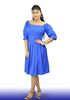 Picture of Off Shoulder long puff sleeves short frock with pleats