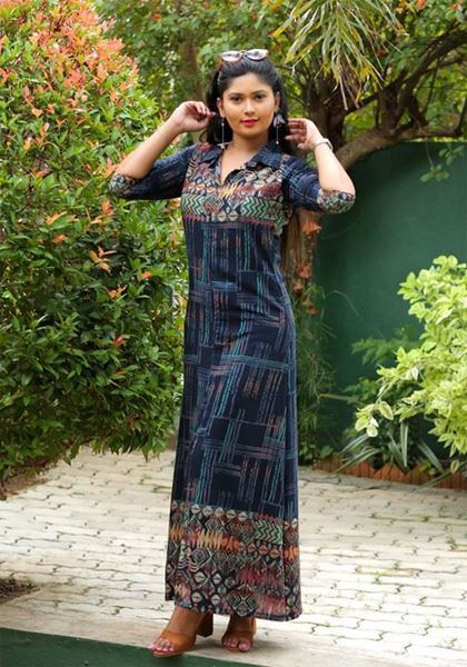 Picture of Beautiful Border Designed A-line Maxi dress