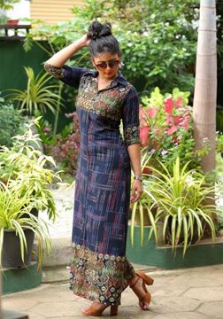 Picture of Beautiful Border Designed A-line Maxi dress