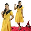 Picture of Collared Short Sleeve Short Frock with Belt