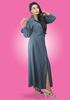 Picture of Collared Long Sleeves A-line Maxi Dress