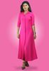 Picture of Collared Long Sleeves A-line Maxi Dress