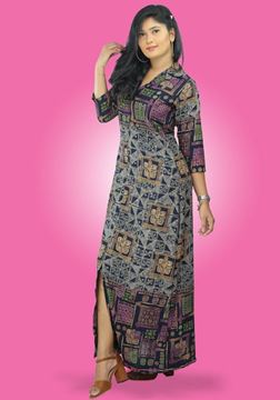 Picture of Printed Border Designed A-line Maxi dress