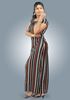 Picture of Striped Designed Off-shoulder A-line Maxi Dress