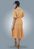 Picture of Off Shoulder Gathered Waist Puff Sleeves Short Frock