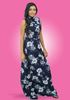 Picture of Printed Designed High Necked Sleeveless Maxi Dress