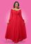 Picture of Off Shoulder Georgette Maxi Dress with Long Puff Sleeves