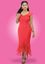 Picture of Short Sleeves Fish Tail Maxi Party Frock with Frill Hem