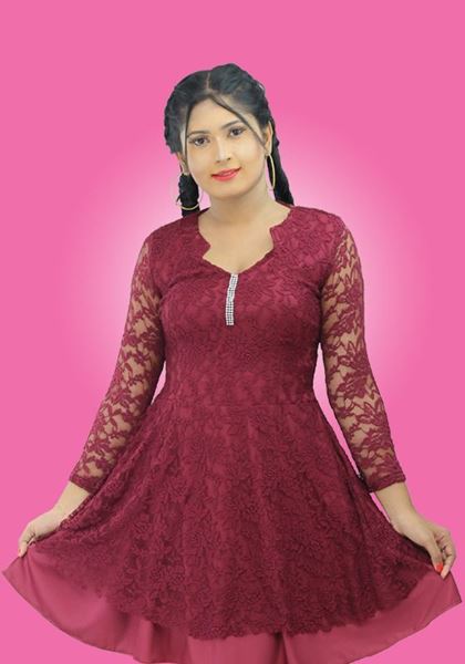 Picture of Long Sleeves Flared Lace Top