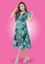 Picture of V-Necked Printed Linen Short Dress with Belt