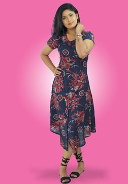 Picture of Round Necked Short Frock with Short Sleeves