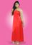 Picture of Gold Lace Mixed Maxi Party Dress with Side Open
