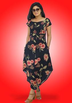 Picture of Off shoulder Long frock with Asymmetrical Hem