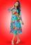 Picture of Collared Three Quarter Sleeves Short Dress with Buttons