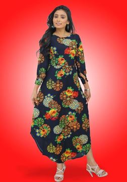 Picture of Boat Necked Maxi Shirt Dress with Long sleeves