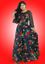 Picture of Long Sleeves Floral Maxi Dress with Black Lace