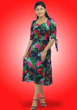 Picture of Sweet Heart Necked Floral Short Dress
