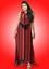Picture of Striped Designed  Sleeveless High Low Maxi Dress  with Belt