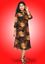 Picture of Neck Designed Long Sleeves Three Quarter Frock with Belt