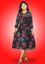 Picture of V-necked Printed Designed Three Quarter Frock with Collar