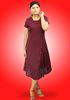 Picture of Button Embellished A-Line Short Dress with Round Neck