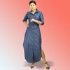 Picture of Long Sleeves Chambray Maxi Dress with Buttons