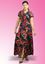 Picture of V-necked Short Sleeves Front Knotted Printed Designed Maxi Dress