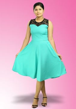 Picture of Sleeveless Lace Mixed Short Frock